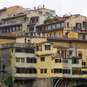 The Med cruise 2010 - Buildings around the river Arno (South bank)