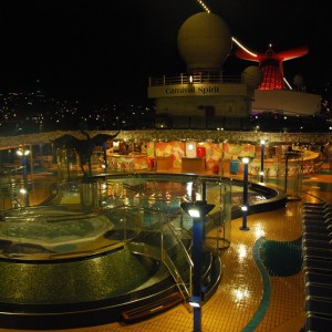 Carnival Spirit at night