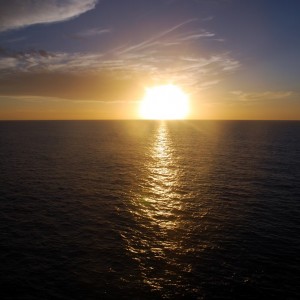 Carnival Spirit sunset over the Pacific