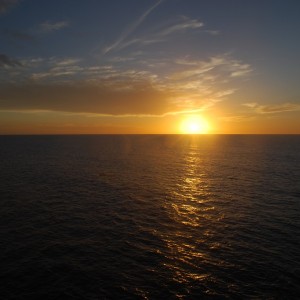 Carnival Spirit sunset over the Pacific