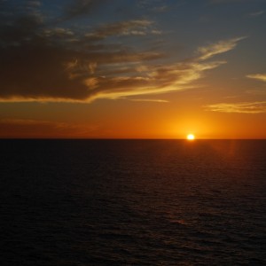 Carnival Spirit sunset over the Pacific