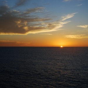 Carnival Spirit sunset over the Pacific