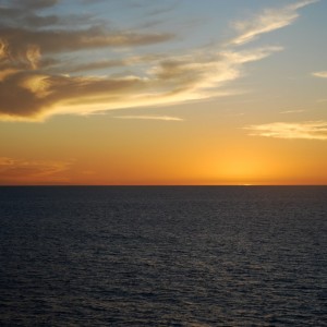 Carnival Spirit sunset over the Pacific