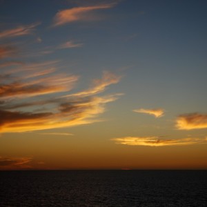 Carnival Spirit sunset over the Pacific