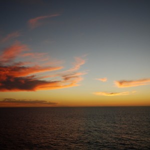 Carnival Spirit sunset over the Pacific