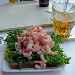 Shrimp sandwich at Stockmann in Helsinki