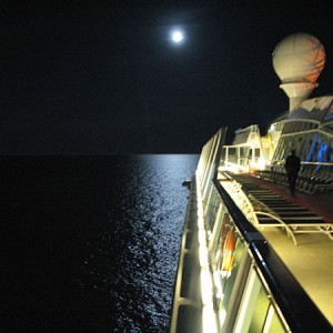 Moon shot from Jewel of the Seas in Oslo fjord