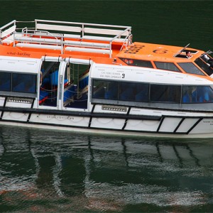 Tender boat in Geiranger, Norway