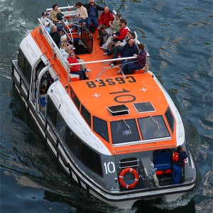 Tender boat in Geiranger, Norway