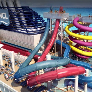 The AquaPark Slides aboard the Norwegian Breakway