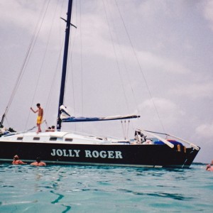 Jolly Roger at anchor