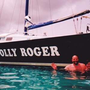 Jolly Roger at anchor