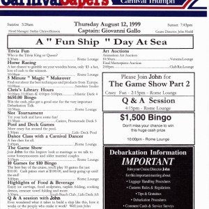 Carnival Capers - 2nd Sea Day