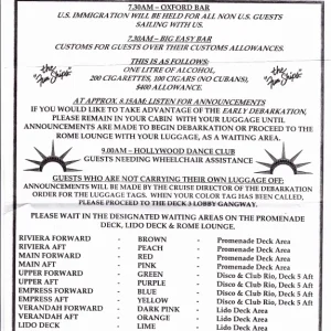 Carnival Capers - Debarkation Info