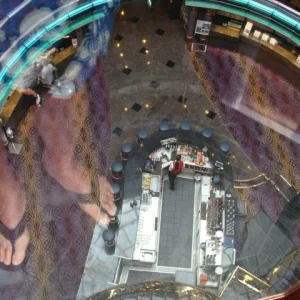 Looking down at the Lobby Bar