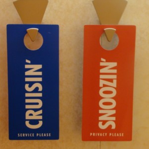 Cruisin & Snoozin door hangers