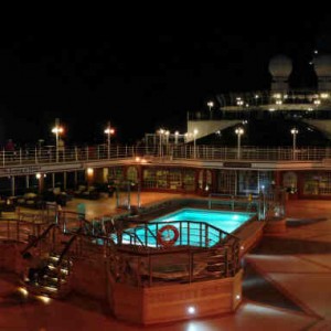 Pavilion Pool at night