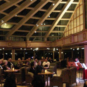 The string quartet in the Garden Lounge