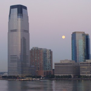 Moon over Jersey City