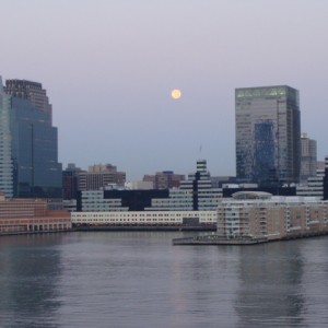 Moon over Jersey City