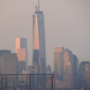 Sun rising on the Freedom Tower