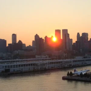Sunrise over the piers