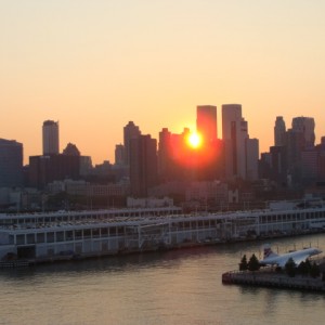 Sunrise over the piers