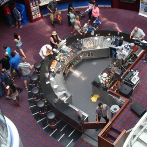 Looking down at the Lobby Bar