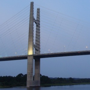 Approaching the Dames Point bridge