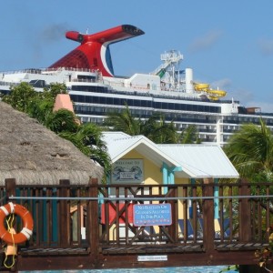 The Pride towers over Margaritaville