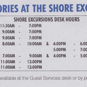 Shore Excursion Desk hours