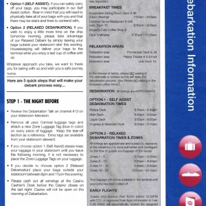 Debarkation information