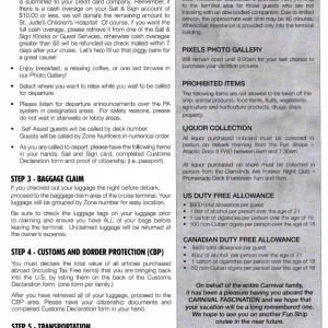 Debarkation information