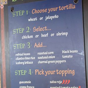 Burrito Menu