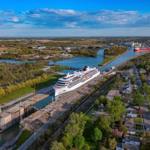 Viking Octantis sailing in the Welland Canal