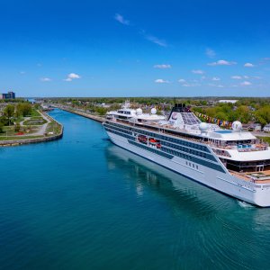 Viking Octantis sailing in the Welland Canal