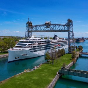 Viking Octantis sailing in the Welland Canal