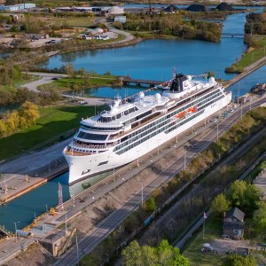 Viking Octantis sailing in the Welland Canal