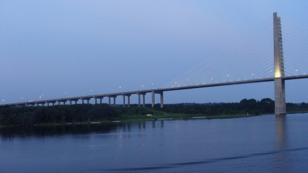 Approaching the Dames Point bridge