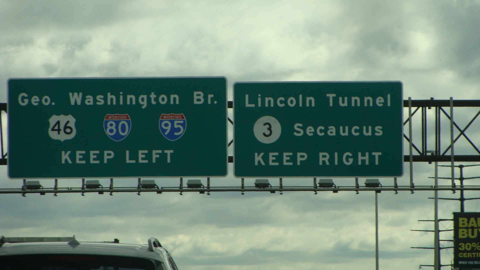 Exit for the Lincoln tunnel