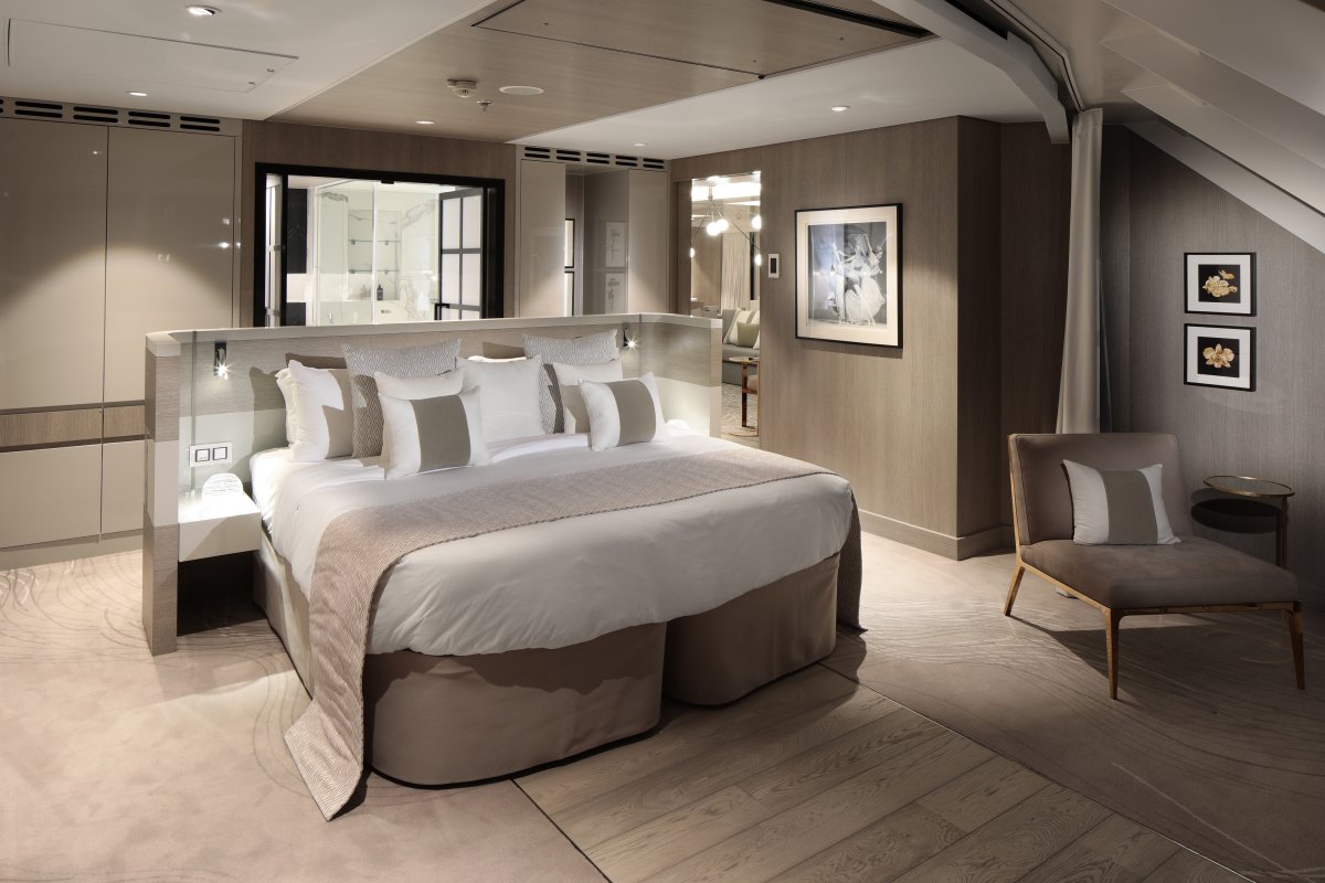 Iconic Suite's Master Bedroom aboard Celebrity Edge