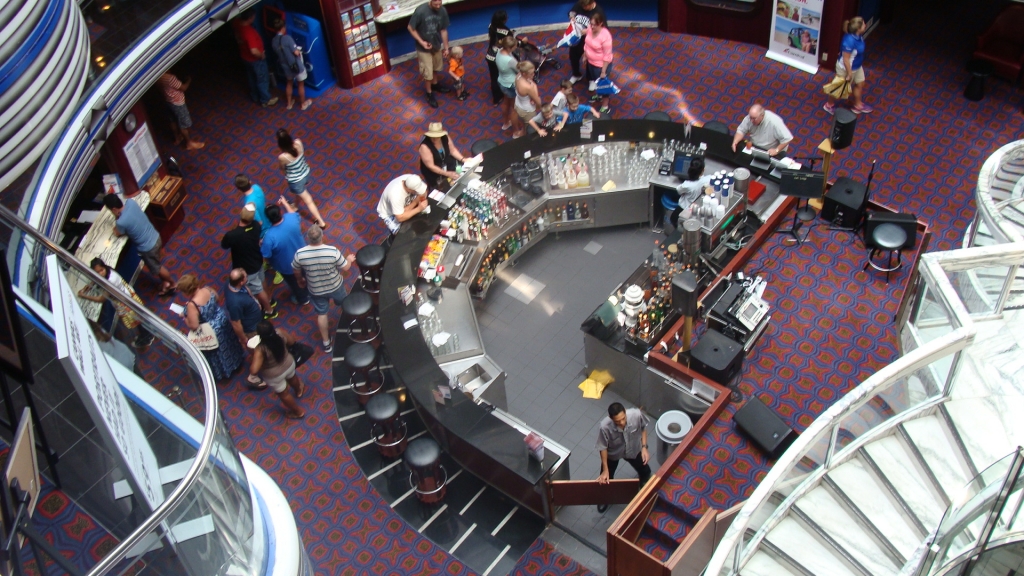 Looking down at the Lobby Bar