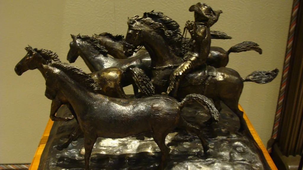 Metal sculpture just off the lobby