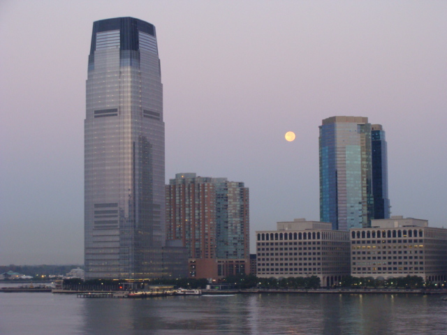 Moon over Jersey City