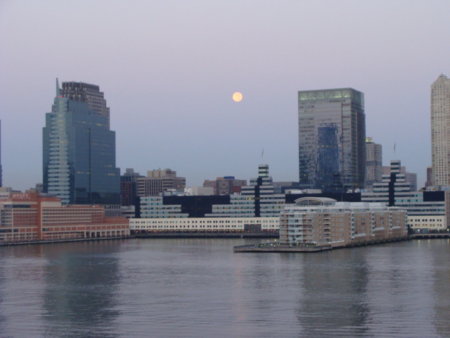 Moon over Jersey City