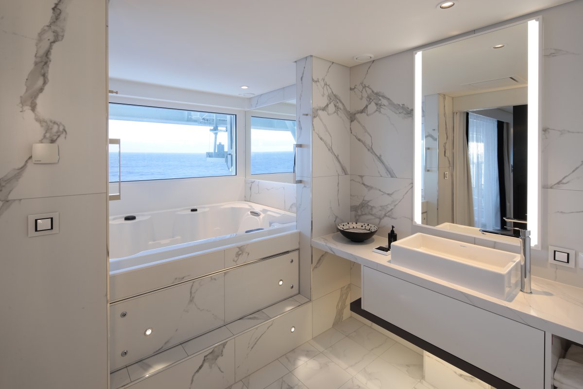 Penthouse Suite Bathroom aboard Celebrity Edge.