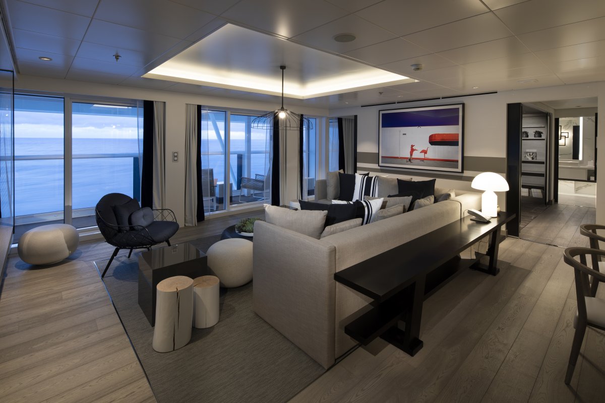 Penthouse Suite Living Area aboard Celebrity Edge