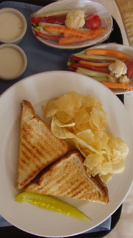 Room Service grilled cheese and veggie platter