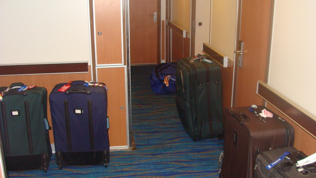 Suitcases in hallway