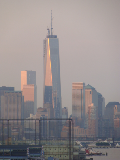 Sun rising on the Freedom Tower